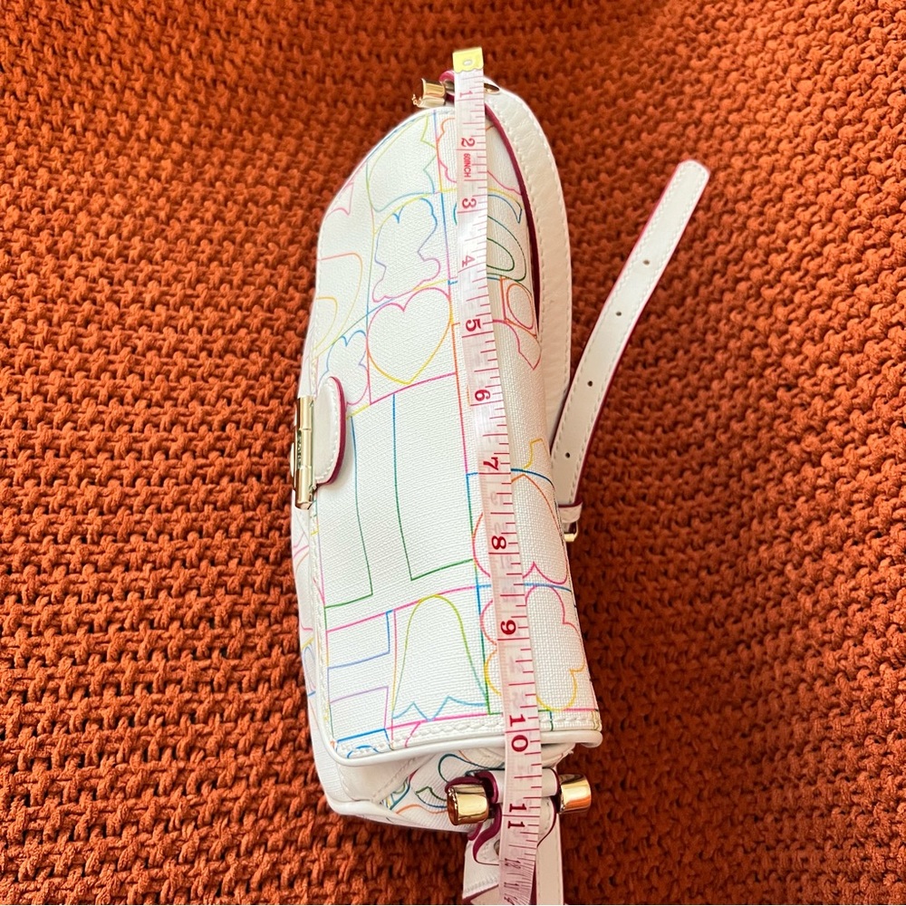 Tous Crossbody Bag - Multicolored Monogram Canvas - White Leather - - Picture 9 of 13